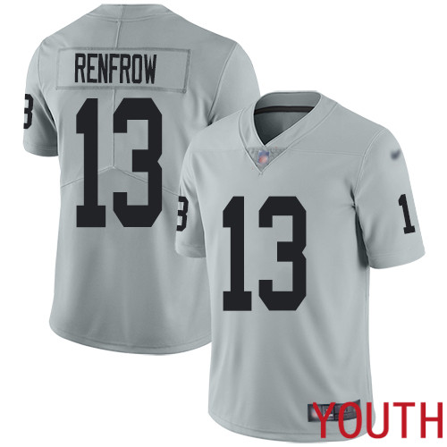 Oakland Raiders Limited Silver Youth Hunter Renfrow Jersey NFL Football #13 Inverted Legend Jersey->youth nfl jersey->Youth Jersey